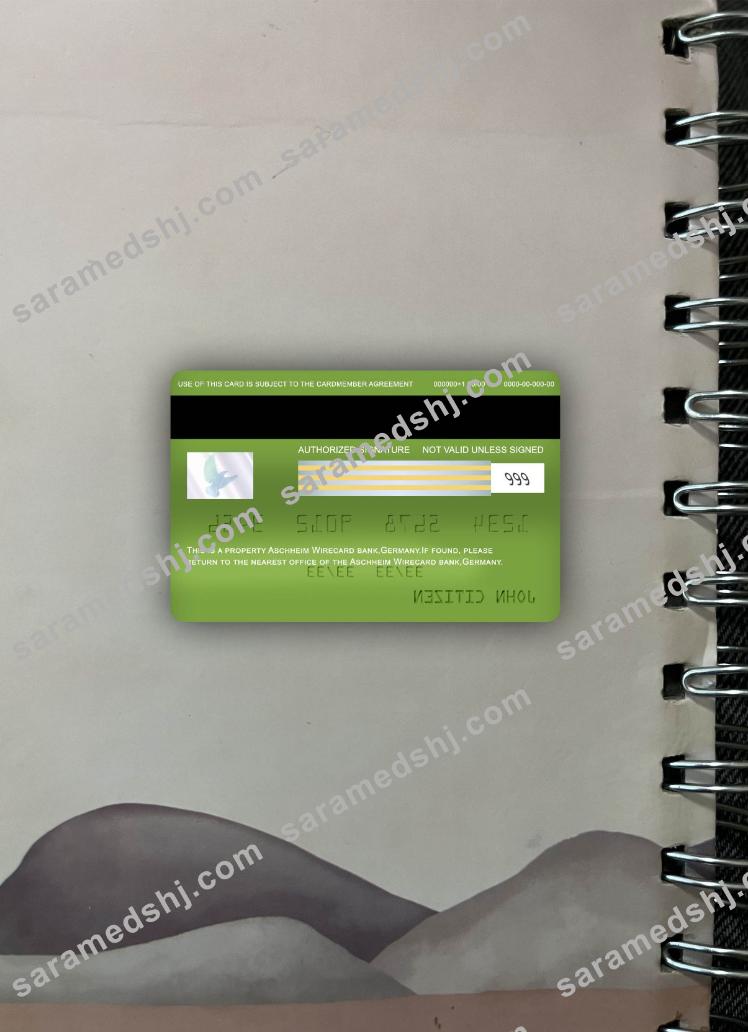 Germany Aschheim wirecard bank visa classic card photolook back